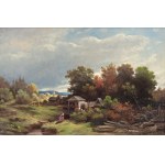 VÁCLAV KROUPA (CZECH / BOHEMIAN 1825 - 1895) - Landscape with a mill