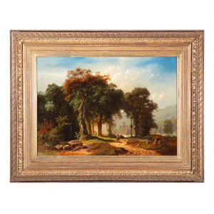 JAN VÁCLAV KAUTSKÝ (CZECH / BOHEMIAN 1827 - 1896) - Summer landscape with road