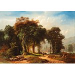 JAN VÁCLAV KAUTSKÝ (CZECH / BOHEMIAN 1827 - 1896) - Summer landscape with road