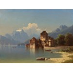 ADOLF CHWALA AND FERDINAND LEPIÉ (AUSTRIA / AUSTRIAN 1836 - 1900) - View of Chillon Castle on Lake Geneva