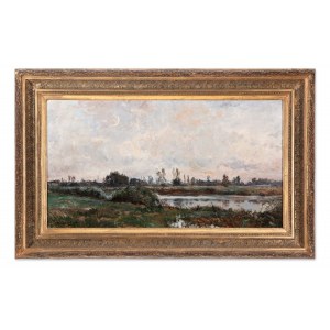 HIPPOLYTE CAMILLE DELPY (FRANCE / FRENCH 1842 - 1910) - Landscape with moon
