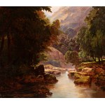 ROMAN HAVELKA (CZECH / BOHEMIAN 1877 - 1950) - Landscape with a stream (large format)