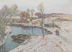 JOSEF ULLMANN (CZECH / BOHEMIAN 1870 - 1922) - Winter landscape