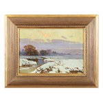 JOSEF ULLMANN (CZECH / BOHEMIAN 1870 - 1922) - Winter twilight by the river