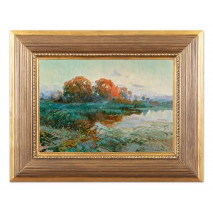 JOSEF ULLMANN (CZECH / BOHEMIAN 1870 - 1922) - Autumn by the pond