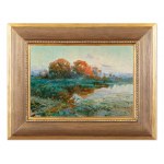 JOSEF ULLMANN (CZECH / BOHEMIAN 1870 - 1922) - Autumn by the pond