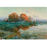 JOSEF ULLMANN (CZECH / BOHEMIAN 1870 - 1922) - Autumn by the pond