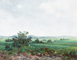 STANISLAV LOLEK (CZECH / BOHEMIAN 1873 - 1936) - Landscape with bush
