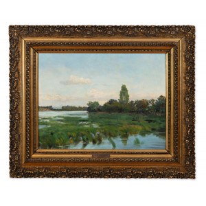 STANISLAV LOLEK (CZECH / BOHEMIAN 1873 - 1936) - Landscape with a pond