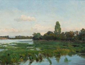 STANISLAV LOLEK (CZECH / BOHEMIAN 1873 - 1936) - Landscape with a pond