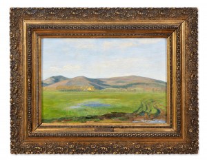 STANISLAV LOLEK (CZECH / BOHEMIAN 1873 - 1936) - Spring landscape under the mountains