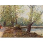 JOSEF PROCHÁZKA (CZECH / BOHEMIAN 1909 - 1984) - On a walk by the pond