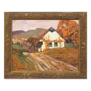 OTAKAR HŮRKA (CZECH / BOHEMIAN 1889 - 1966) - Autumn landscape with a cottage