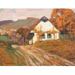 OTAKAR HŮRKA (CZECH / BOHEMIAN 1889 - 1966) - Autumn landscape with a cottage
