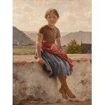 EDUARD KASPARIDES (AUSTRIA / AUSTRIAN 1858 - 1926) - Siedząca dziewczyna