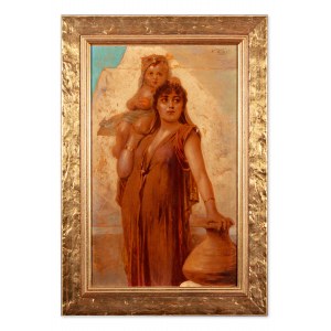 NATHANIEL SICHEL (GERMANY / GERMAN 1843 - 1907) - Oriental woman with child