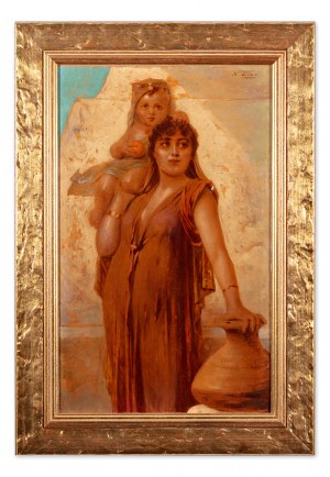 NATHANIEL SICHEL (GERMANY / GERMAN 1843 - 1907) - Oriental woman with child