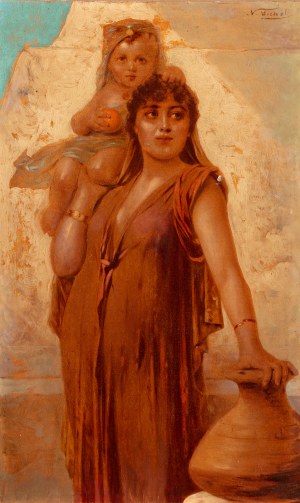NATHANIEL SICHEL (GERMANY / GERMAN 1843 - 1907) - Oriental woman with child