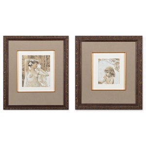 VOJTĚCH HYNAIS (CZECH / BOHEMIAN 1854 - 1925) - Two studies for the cover of the magazine Die Kunst für Alle year 1895/1896