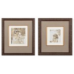 VOJTĚCH HYNAIS (CZECH / BOHEMIAN 1854 - 1925) - Two studies for the cover of the magazine 