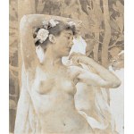 VOJTĚCH HYNAIS (CZECH / BOHEMIAN 1854 - 1925) - Two studies for the cover of the magazine Die Kunst für Alle year 1895/1896