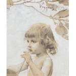 VOJTĚCH HYNAIS (CZECH / BOHEMIAN 1854 - 1925) - Two studies for the cover of the magazine Die Kunst für Alle year 1895/1896