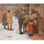 ANTOŠ FROLKA (CZECH / BOHEMIAN 1877 - 1935) - Requisitioning horses (large format)