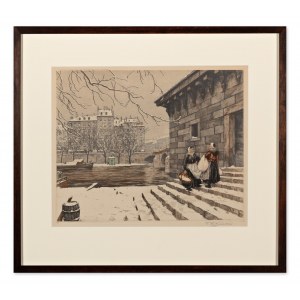 TAVÍK FRANTIŠEK ŠIMON (CZECH / BOHEMIAN 1877 - 1942) - By the Seine in winter