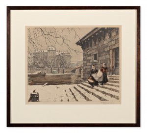 TAVÍK FRANTIŠEK ŠIMON (CZECH / BOHEMIAN 1877 - 1942) - By the Seine in winter