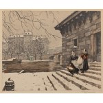 TAVÍK FRANTIŠEK ŠIMON (CZECH / BOHEMIAN 1877 - 1942) - By the Seine in winter