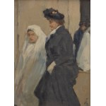 TAVÍK FRANTIŠEK ŠIMON (CZECHY / BOHEMIAN 1877 - 1942) - Młody komunikator z damą