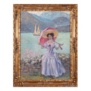 VIKTOR STRETTI (TSCHECHISCH / BÖHMISCH 1878 - 1957) - Dame am italienischen See