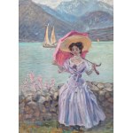 VIKTOR STRETTI (TSCHECHISCH / BÖHMISCH 1878 - 1957) - Dame am italienischen See