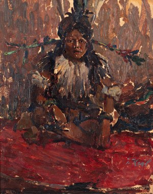 JOSEF KRÁL (CZECH / BOHEMIAN 1877 - 1914) - Indian girl from the traveler Frič