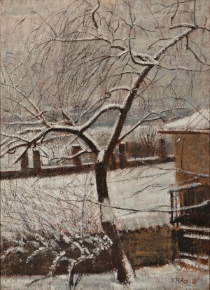 KAREL HOLAN (CZECH / BOHEMIAN 1893 - 1953) - Willow in winter