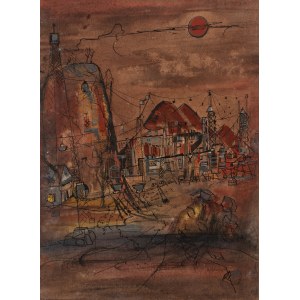 BEDŘICH PETROVAN (ČECH / BOHEMIAN 1908 - 1986) - Snenie v baníckej krajine