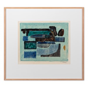 KAREL TĚŠÍNSKÝ (CZECH / BOHEMIAN 1926 - 2005) - Composition with blue horizon