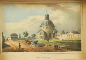 [VARŠAVA] Evangelický kostel / Eglise Evangelique , barevná litografie od ARNOUT Jean Baptiste [před 1865].
