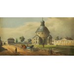 [WARSZAWA] Kościół ewangelicki / Eglise Evangelique , litografia barwna ARNOUT Jean Baptiste [przed 1865r.]