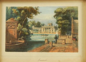 [WARSAW] Royal Łazienki in Warsaw / Lazienski , color lithograph