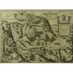[ZEBRZYD CALVARY] Mons Calvariae, view of the Stations of the Cross and the sanctuary, Lanckorona Castle in the distance, BRAUN G., HOGENBERG F., 1618.