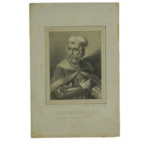 LESZEK THE BLACK reigned from 1279 to 1289, drawing on stone. Maszkowski , edition and lettering by M. Jablonski in Lviv 1853