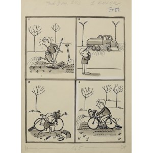 Jerzy FLISAK (1930-2008), Kreatywny ogrodnik - projekt ilustracji do pisma dla dzieci