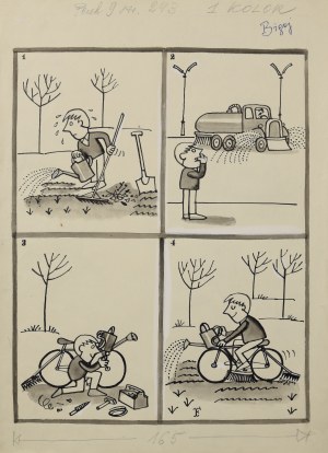 Jerzy FLISAK (1930-2008), Jardinier créatif - Illustration pour un magazine pour enfants