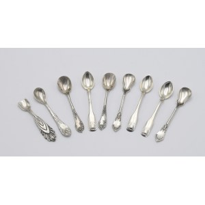 Set of 9 salt spoons - matched
