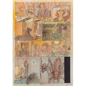 Daniel Chmielewski (ur. 1983, Berlin), sączy/nasiąka, plansza komiksowa nr 3, 2024