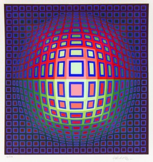 Victor Vasarely (1906-1997), Błękitna kompozycja
