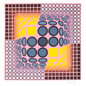 Victor Vasarely (1906-1997), Różowa kompozycja