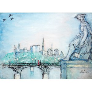 Alicja Halicka (1894 Kraków – 1975 Paryż) Paryż – Widok na Pont des Arts i Notre Dame, l. 30. XX w.