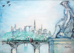 Alicja Halicka (1894 Kraków – 1975 Paryż) Paryż – Widok na Pont des Arts i Notre Dame, l. 30. XX w.